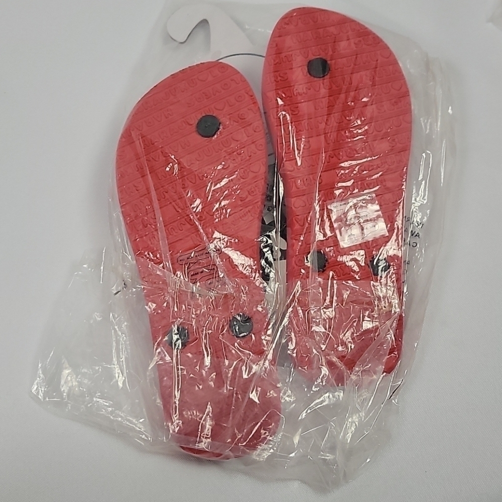 Harajuku lovers Gwen Stefani Love flip flops Red White 3 / 4 - Picture 3 of 4
